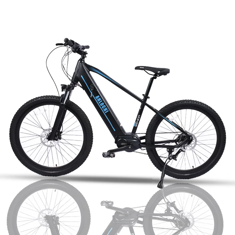 

ANLOCHI high power full suspension ebike with mid drive motor bicycle electric mountain hybrid bicycle