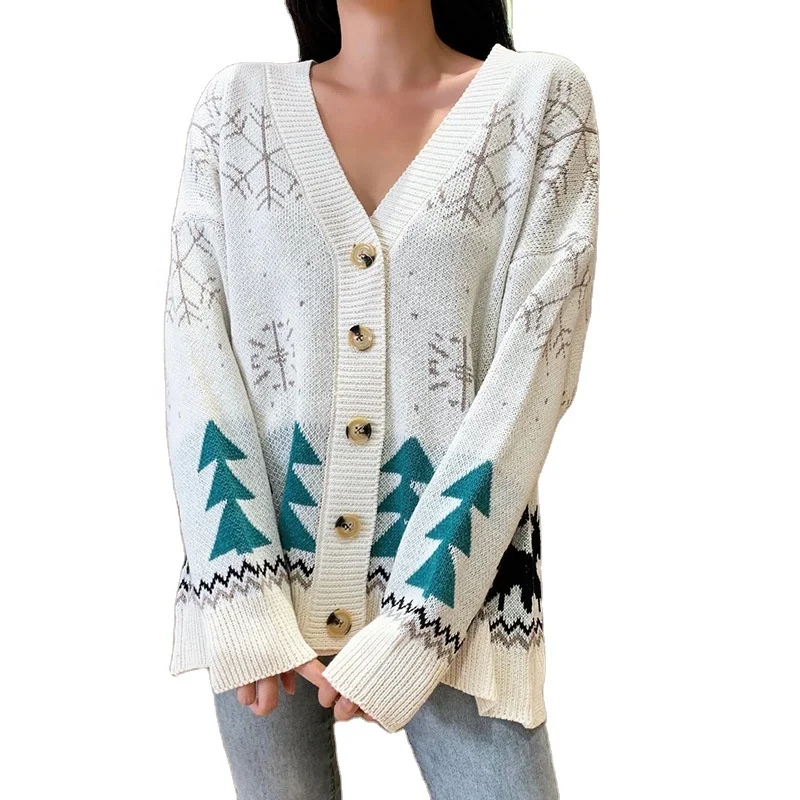 

Autumn and winter fashion Christmas cardigan sweater for women