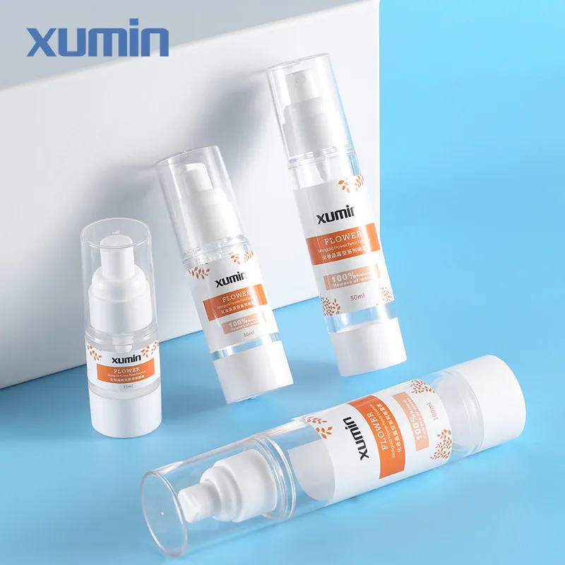 

luxury cosmetics packaging airless pump bottle plastic bottle 15ml 30ml 50ml 100ml