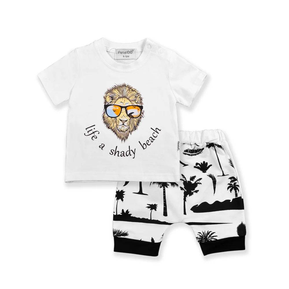 

2020 Summer baby clothes toddler boys fashion outwear sets, White