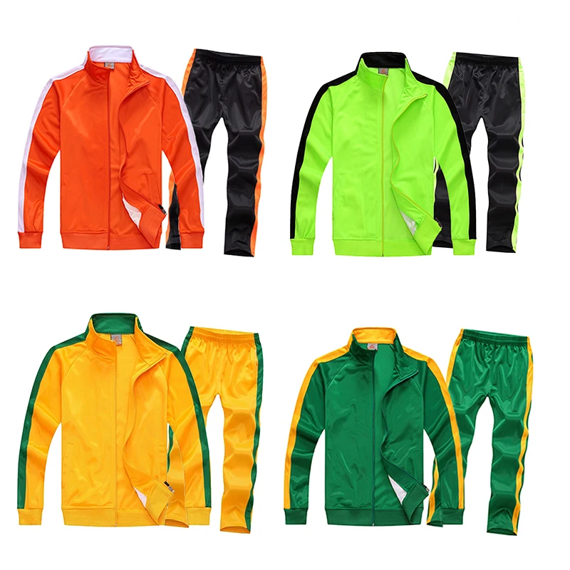 

Customized blank sportswear suitable men's sports suit polyester ladies Tracksuit team children's sports, Blue,green,ming blue,orange,apple green,black,red,yellow,light blue