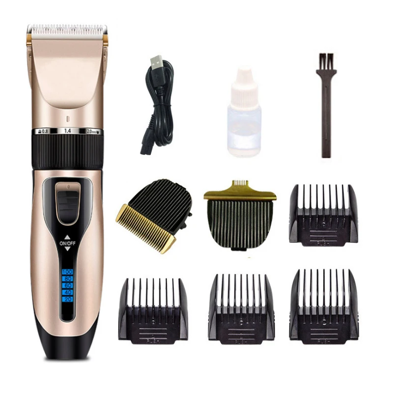 

RTS factory direct USB Rechargeable 2200MA Cordless Electric Quiet Hair Clippers Set small pet grooming clippers set