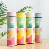 

2020 New year gifts Temperature display colourful vacuum flask drinking cup reminder smart water bottle