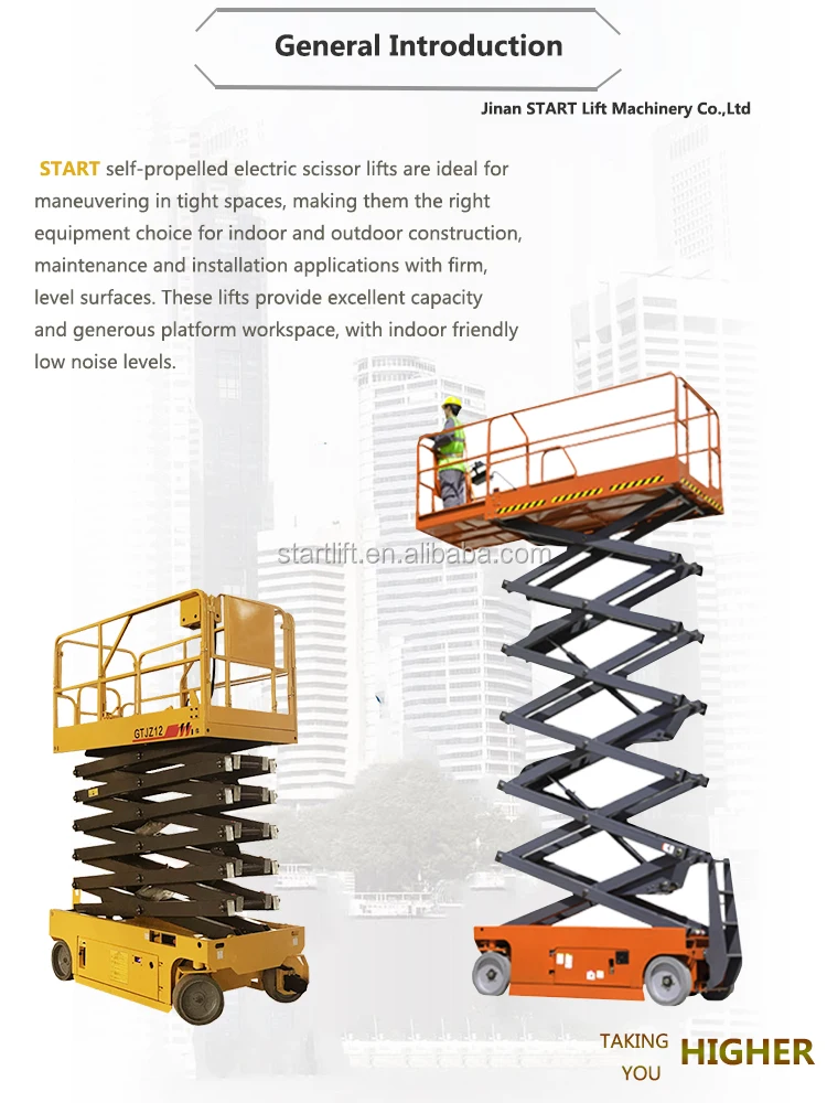 aerial work platform lift table scissor lift mini auto crawler trolley small hydraulic self propelled electric scissor lift