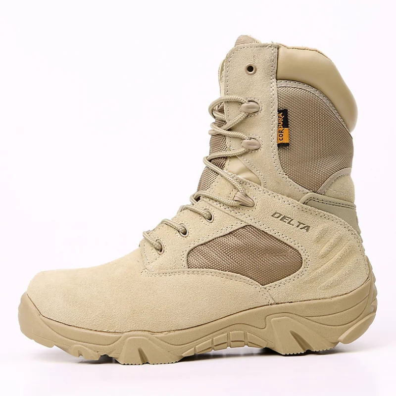 

Hot Bulk Wholesale High Ankle Khaki Combat Army Boots Military Boots In Stock, Khaki / black