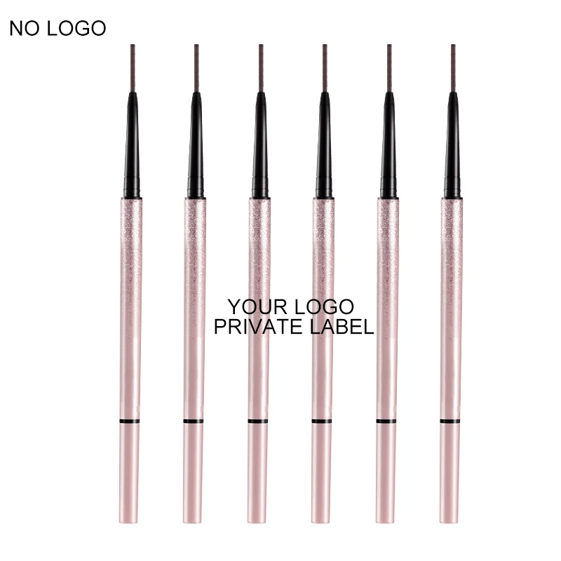 

No Logo Low MOQ Double Head Brow Pencil 3 Colors Waterproof Private Label Slim Pink Customized Eyebrow Pencil