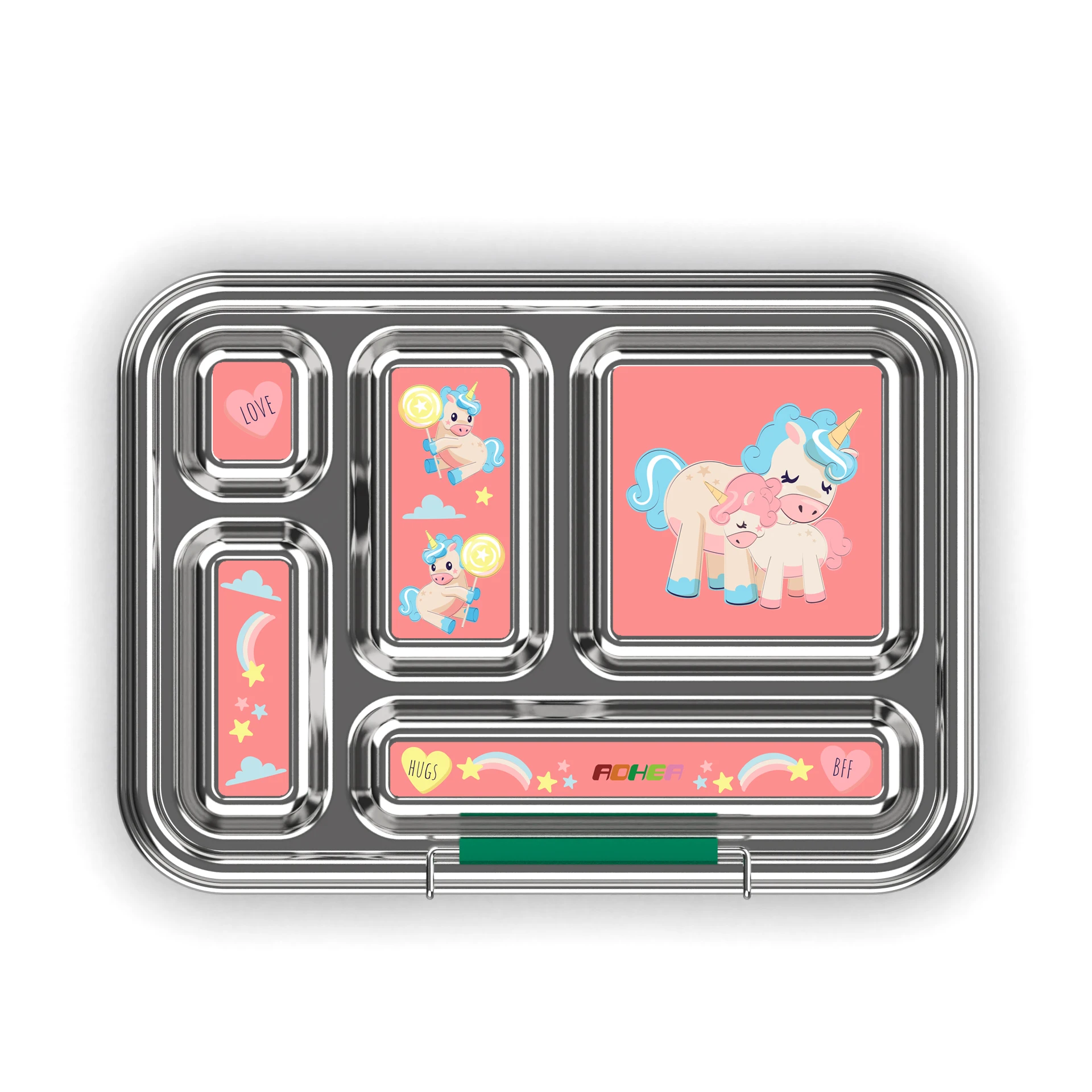 Aohea Customized Stainless Steel Lunch Box Leak-Proof Bento Food Container Loncheras Bento Lunch Boxes for Adults and Teenagers