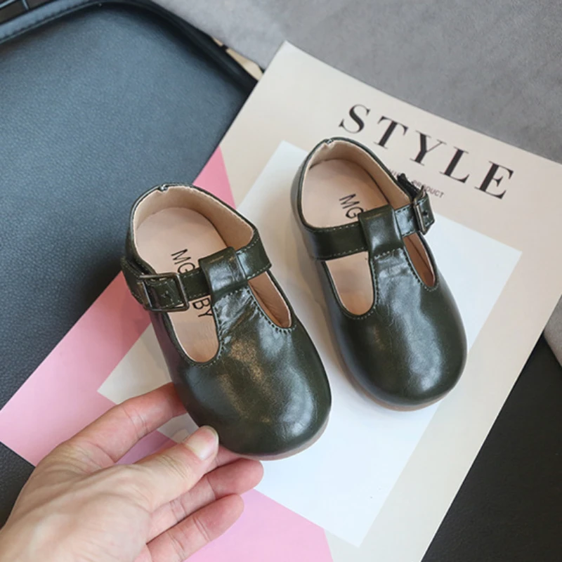 
PU Leather T-bar Children Shoes Fashion Child Kids Boy Girl Dress Shoes Hot Sale Child Casual Walking Shoes China Supplier 
