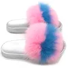 Woman PVC foreign trade fox hair slippers home slippers