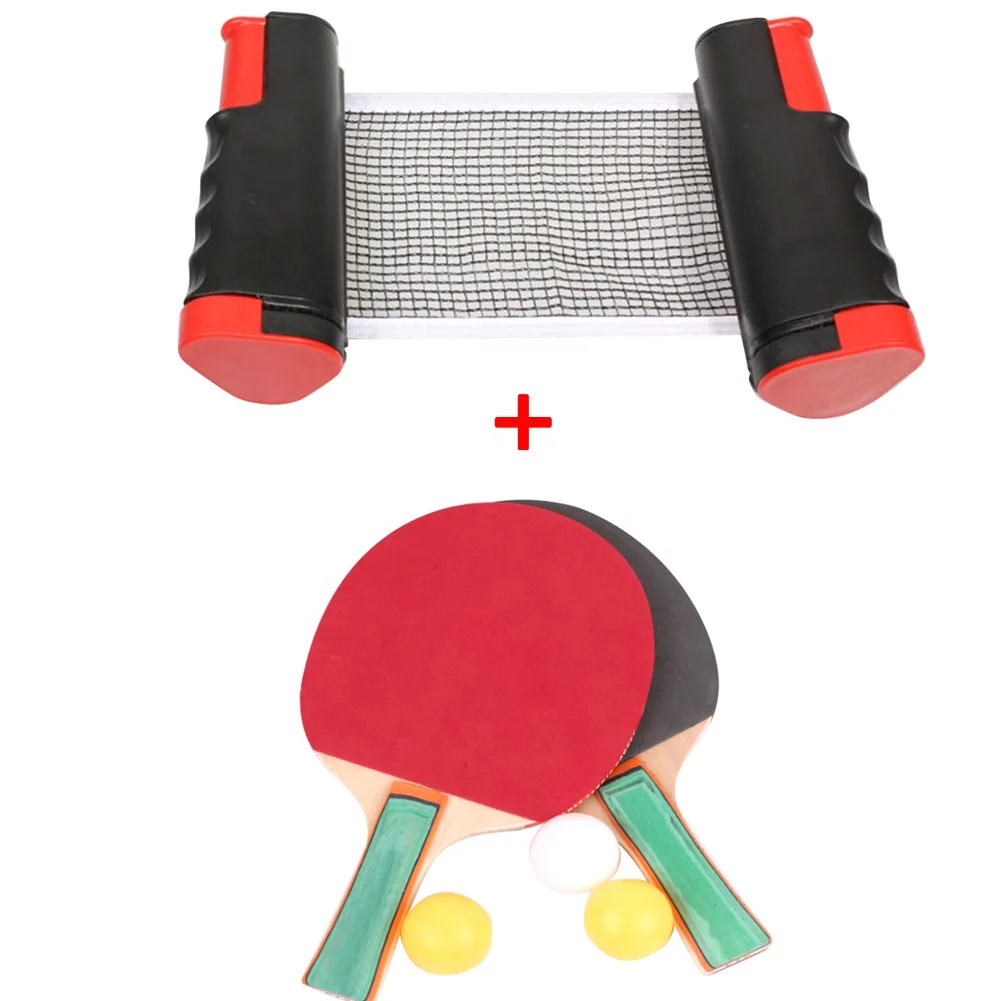

TY Portable Retractable Ping Pong Post Net Rack For Any Table Table Tennis Rack Replace Kit Ping Pong Set, Red+black