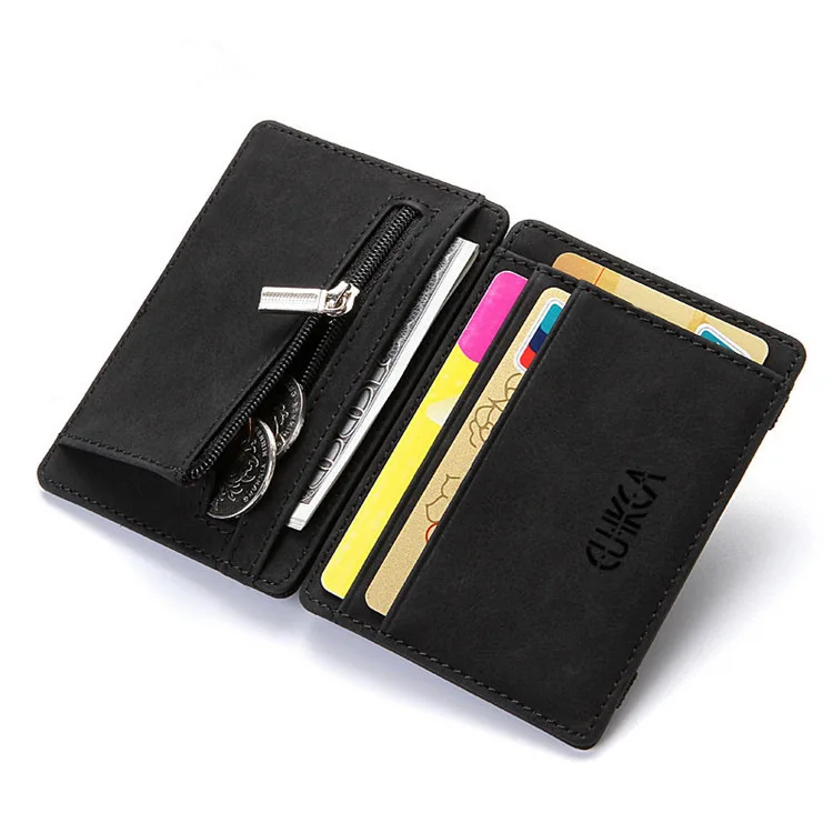 

Small Zipper Coin Purse Unisex 2021 Creative Pu Magic Wallet Korean Men'S Wallet Card Case
