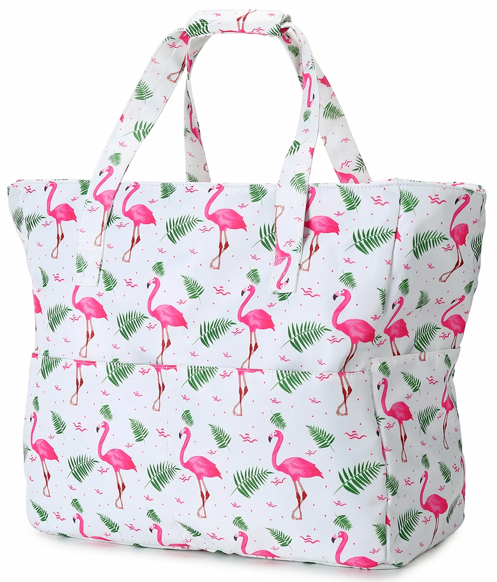 

Flamingo Customized Summer Tote Handbag Waterproof Women Handbags High Quality Beach Bag