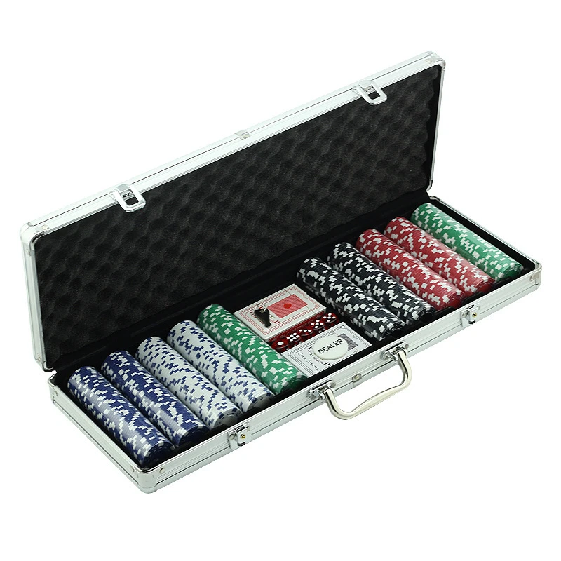 

Professional high quality 2 decks of poker casino 300/500 pieces poker chip set