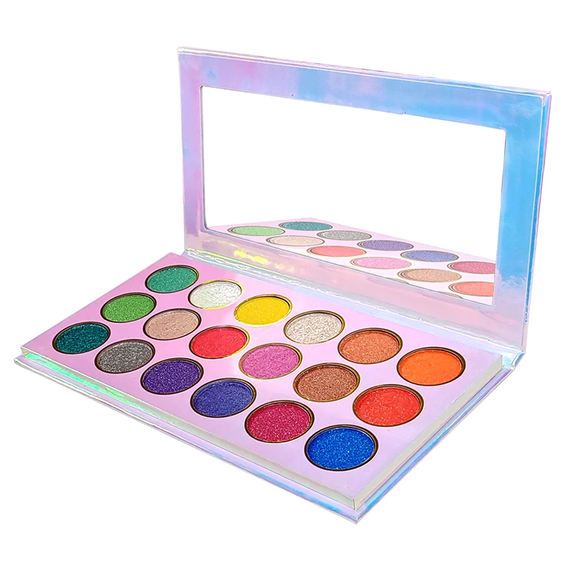 

Private Label make up cosmetic eye shadow laser color palette Glitter High Pigment Eye Shadow Palette