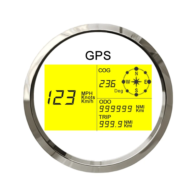 

3 3/8" Universal Digital GPS Speedometer with 7 color Back Light for Cars Boat Motorcycle