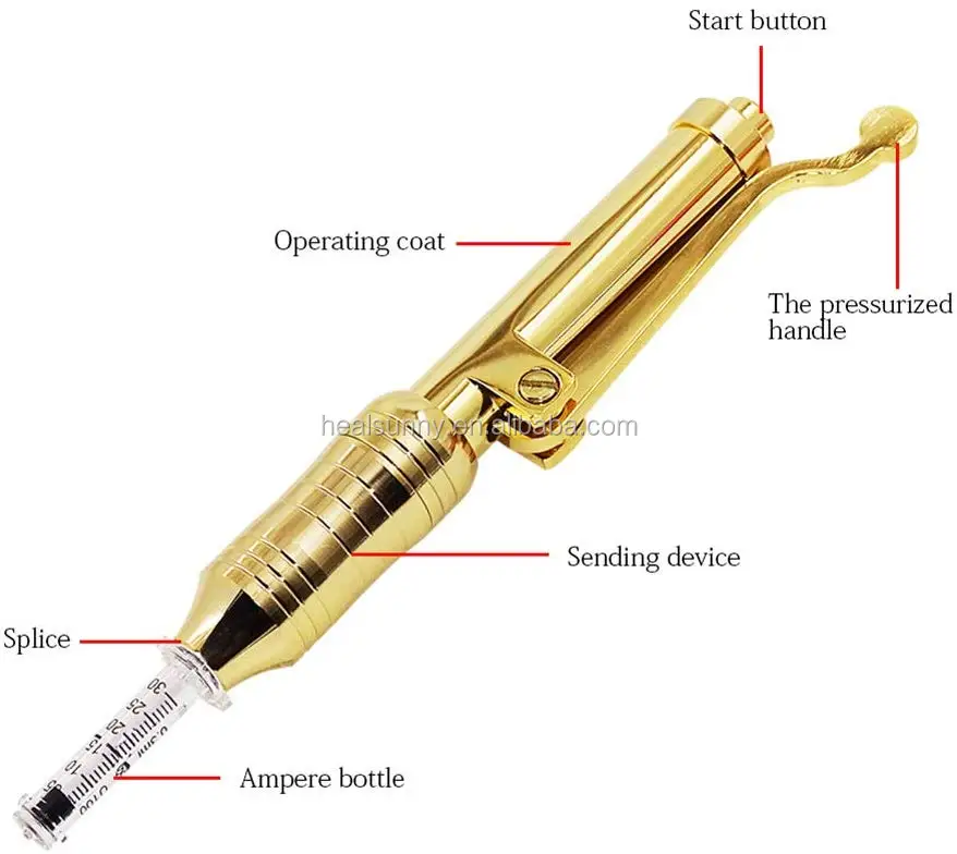 

Needle free injection 0.3 and 0.5ml anti aging Hyaluronic Pen Ampoule, Gold/colorful