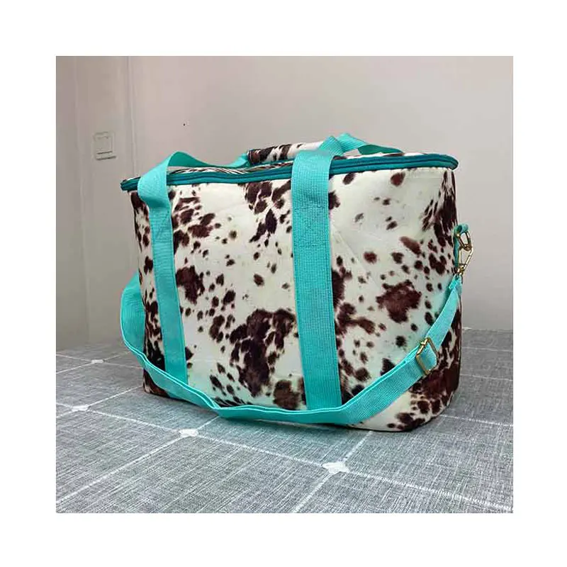 

Free Shipping Brown Cow Large Picnic Cooler Bag Adjustable Shoulder Strap Insulated Soft Cooler Lunch Bag Monogram Cooler Bag