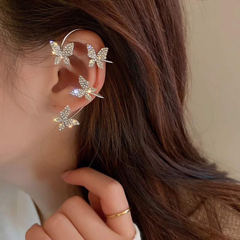 

fashion vivid gold plated butterfly ear cuff earrings