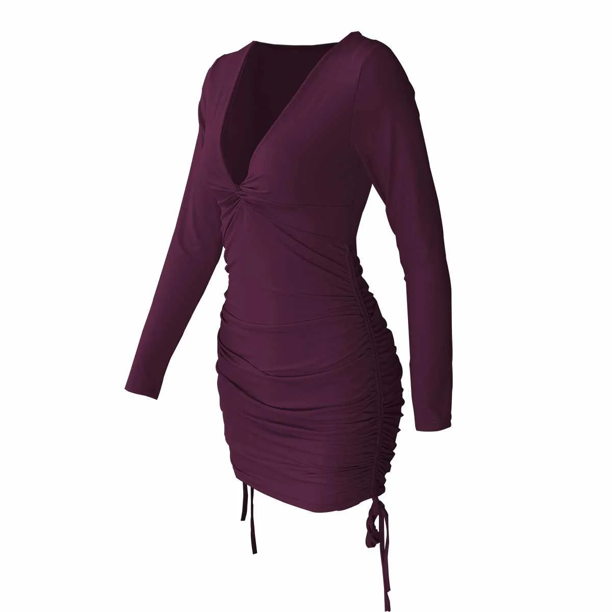 

fit hip skirt for ladies Explosive dress fall new sexy V-neck long-sleeved slim