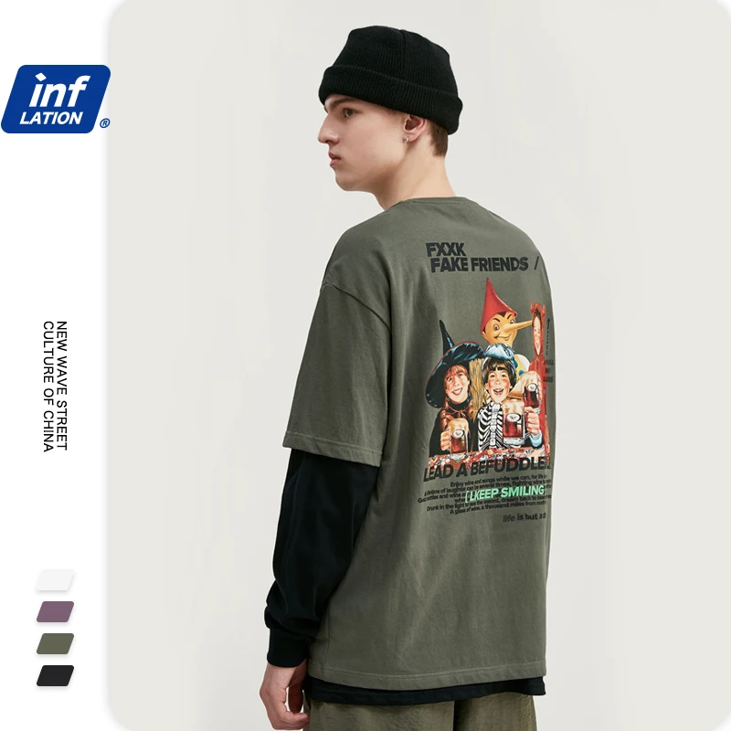 

Harajuku Funny Men T-Shirt Cotton Print Men T-Shirt Casual Loose Men's T-shirt Short Sleeve