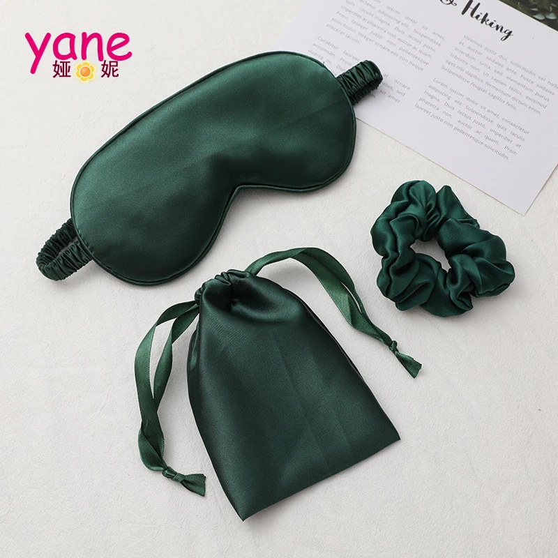 

travel set eye mask scrunchies with pouch packaging set silky soft feeling eye mask drop shipping ready to ship