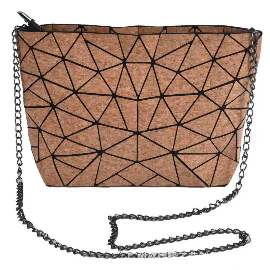 

Boshiho Natural and Sustainable Women's Geometric Cork Crossbody Bag Shoulder Handbag Vegan Eco-friendly Purse, Tan