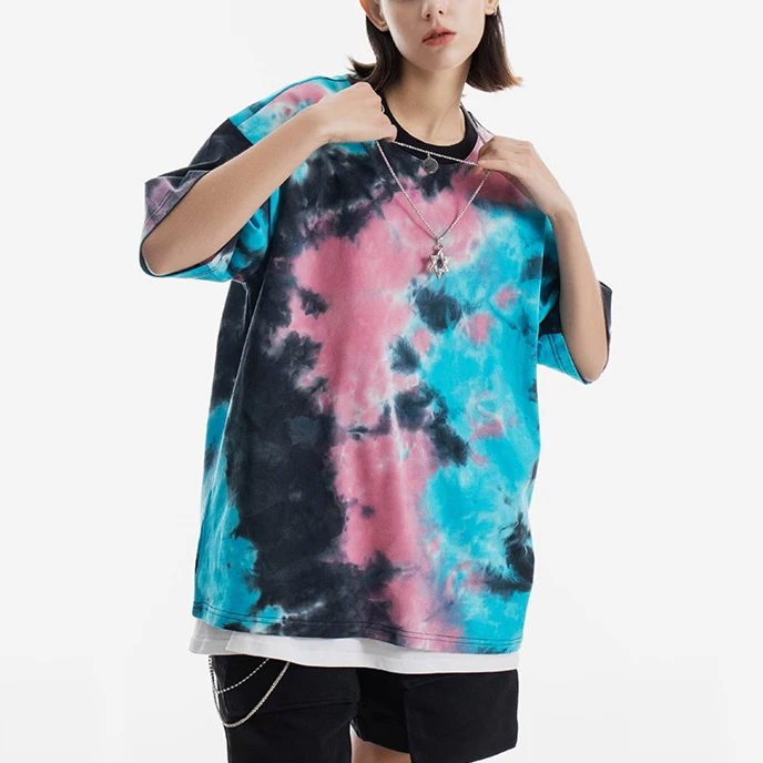 

plus size women clothing 2021 summer tie dye t shirt tie dye tshirt