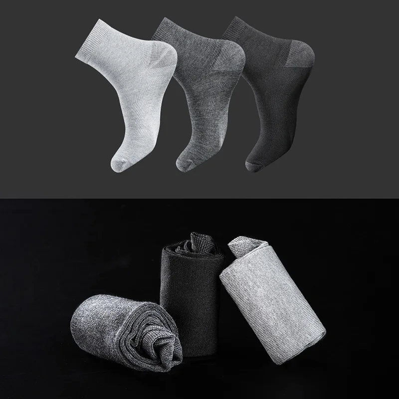 

Men's Sports Ankle Sneakers Copper Socks Wholesale, Black/grey/dark grey