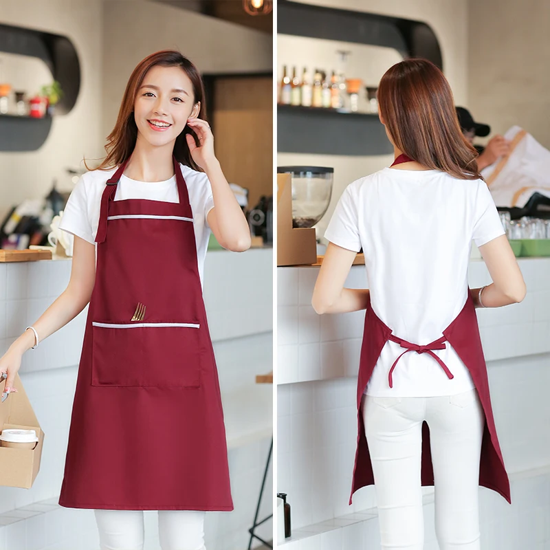 

Neck adjustable Aprons kitchen apron ladies waist custom printed logo coffee shop Aprons, Choice