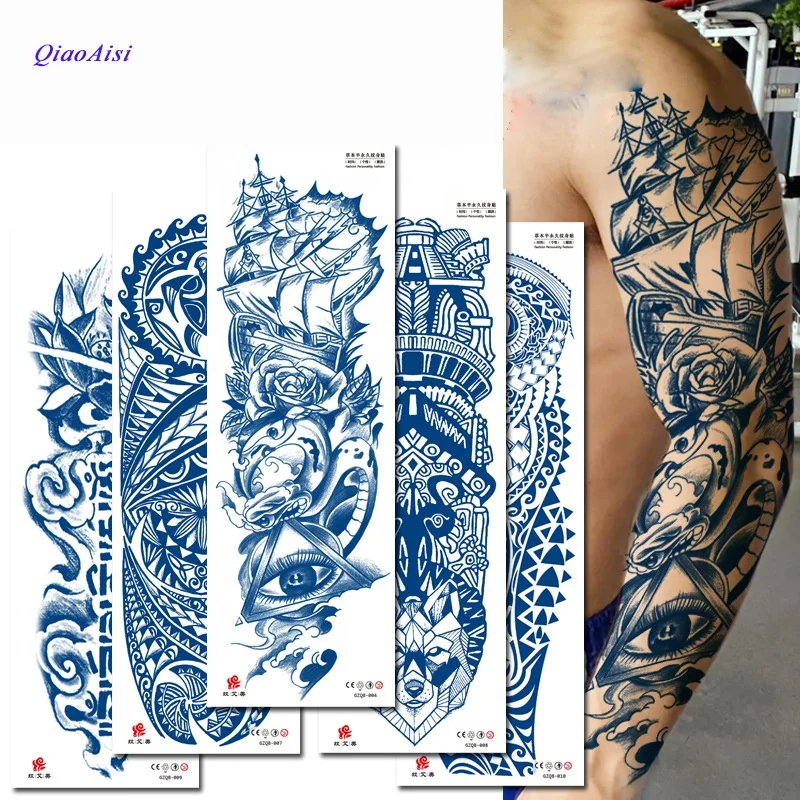 

2021 Waterproof Juice Full Arm Tattoo Sticker Lasts 15 days Herbal Semi-Permanent Tattoo Sticker Amazon wholesale