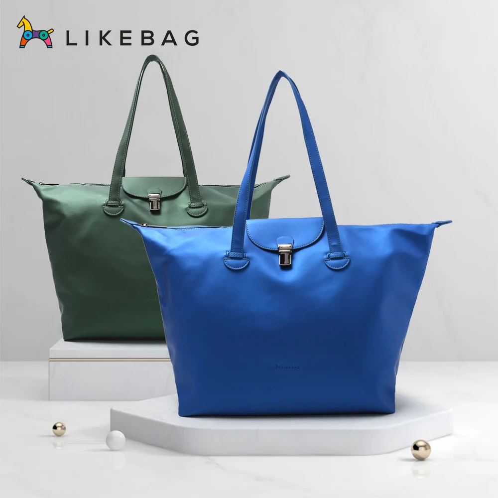 

LIKEBAG Large Capacity Tote Bag Solid Color Shopping Bag for Women