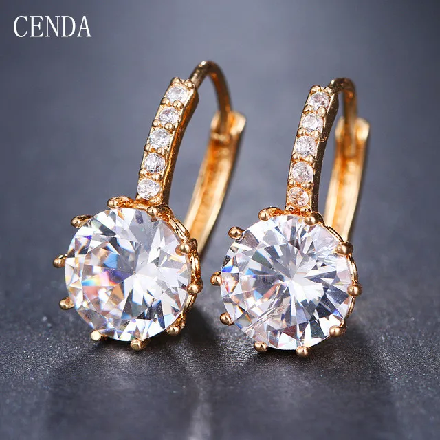 

Cenda Shimmery Stud Earrings 3a CZ Earrings For Women Element Gifts For Girlfriend