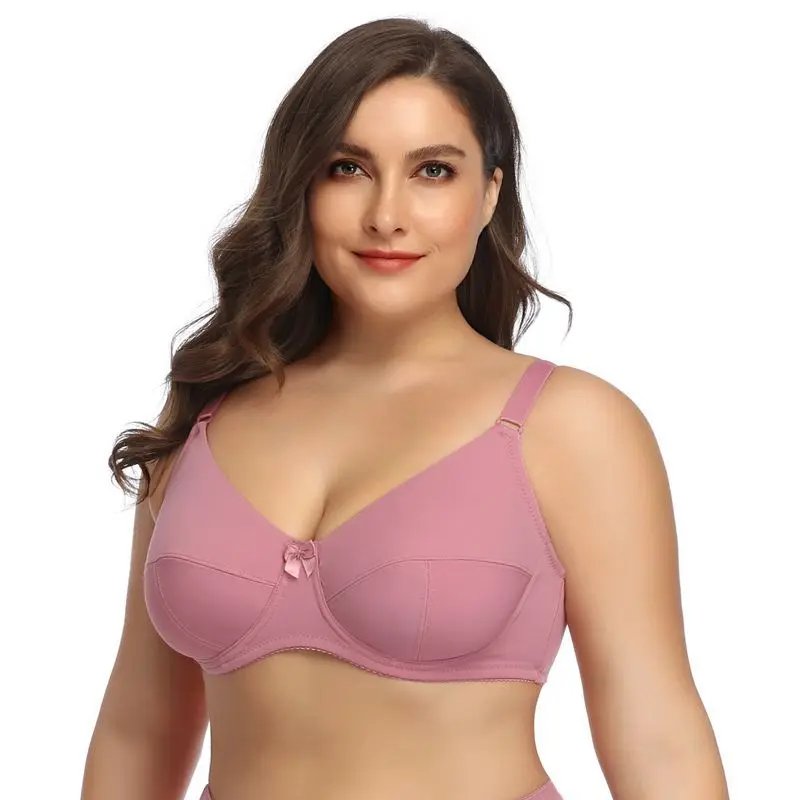

Wholesale Comfortable woman sexy bra Plus size underwear Fat woman, White black khaki pink grey