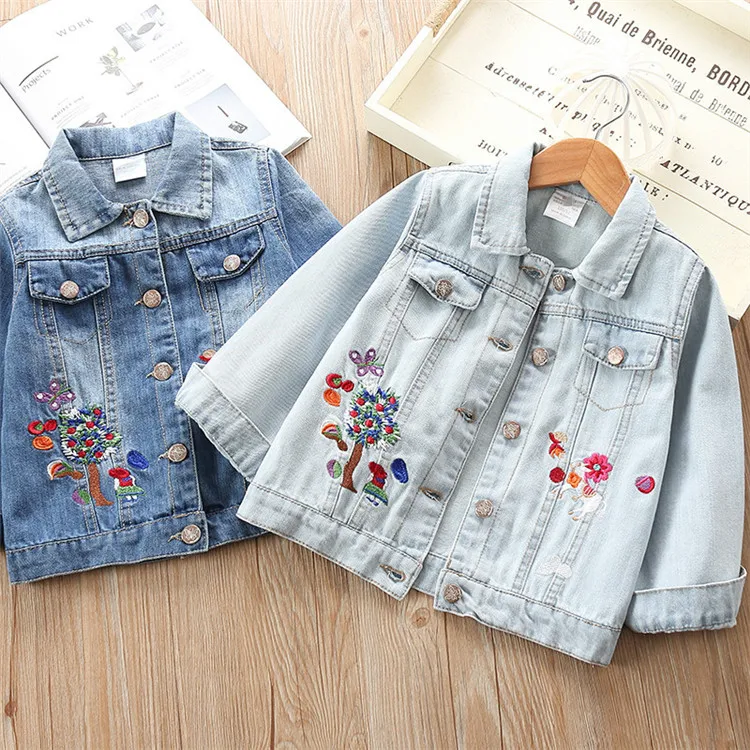 
Unique Style Fashionable Embroidered Coat Kids Denim Jacket Custom Denim Jackets 