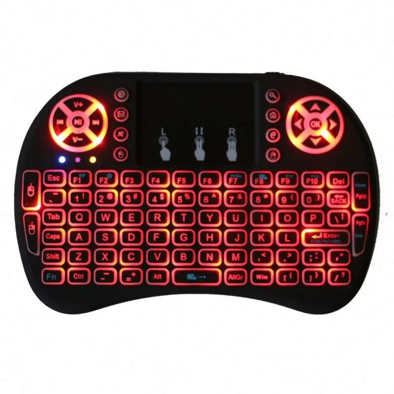 

Wireless mini keyboard with touchpad mini keyboard i8 mini keyboard with backlight, Red, green, blue