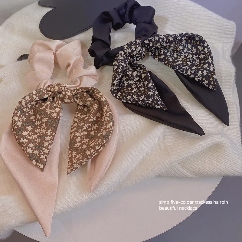 

Fashion Floral Ribbon Bow Double Layer Hairband Fabric Women Color Hair Accessories Versatile Jewelry Accessories Gifts