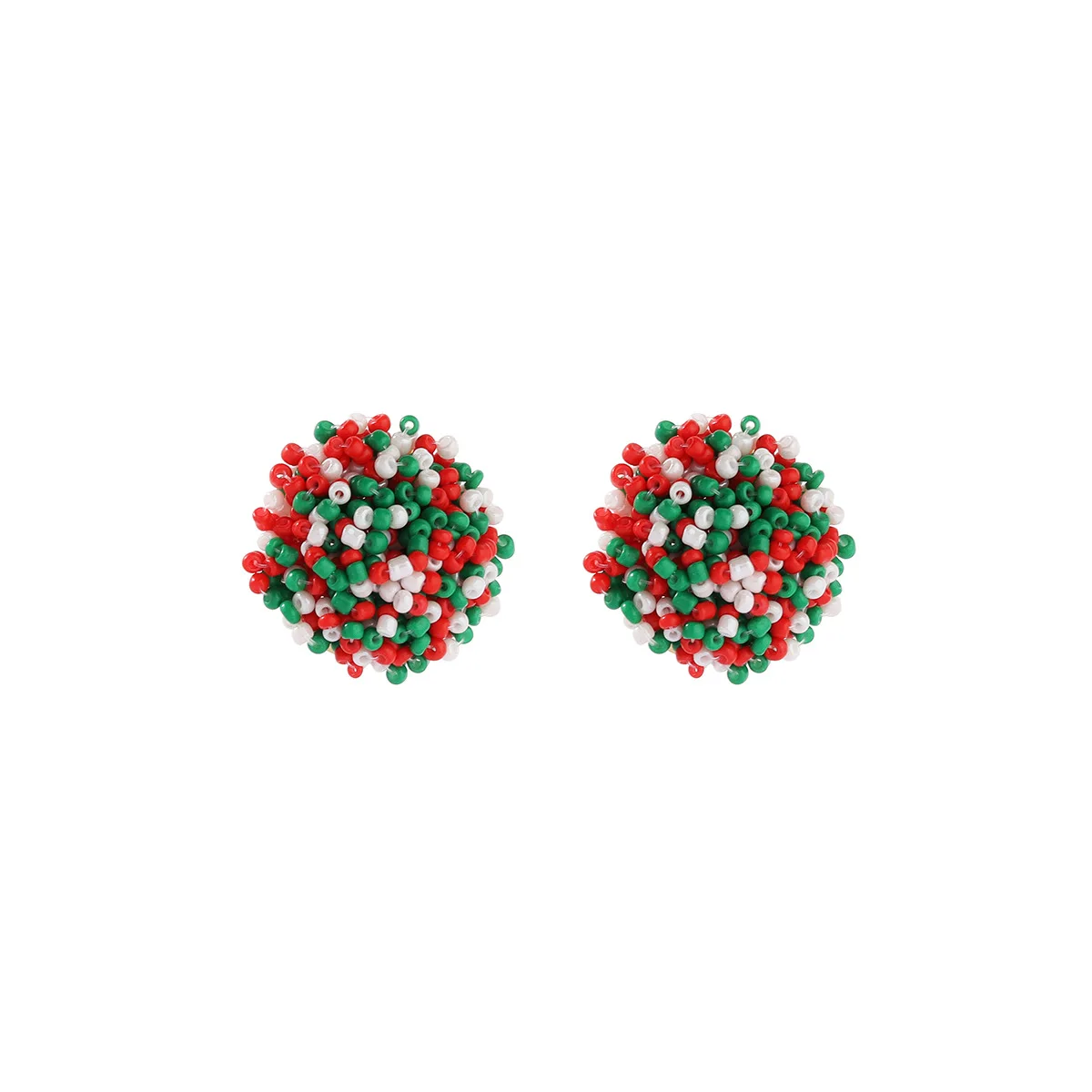 

2023 Vintage Bohemian Hand-made Colorful Bead Ball Earrings For Woman