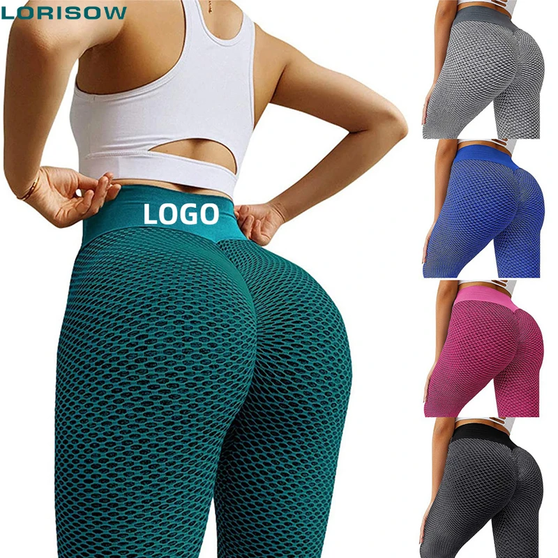 

Hot sale ladies women high waist booty shaping leggin slim fit workout fitness sport yoga pant scrunch butt jacquard leggings, Multicolor optional