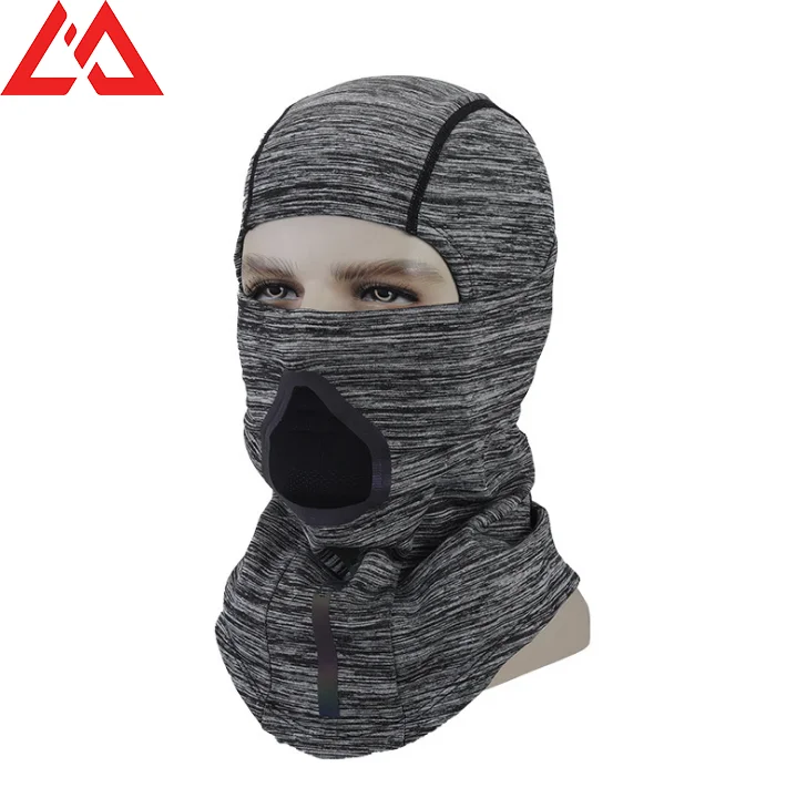 

New Styles Anti Dust Humanized Breathable Warm Reflective Headwear Balaclava for Winter Women Men Sports Bicycle, Black / grey