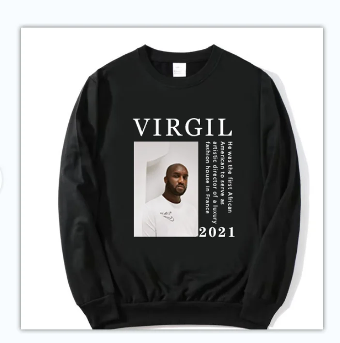 

Virgil abloh commemorative Hoodie off white commemorative shirt men's and women's sweater, Custom