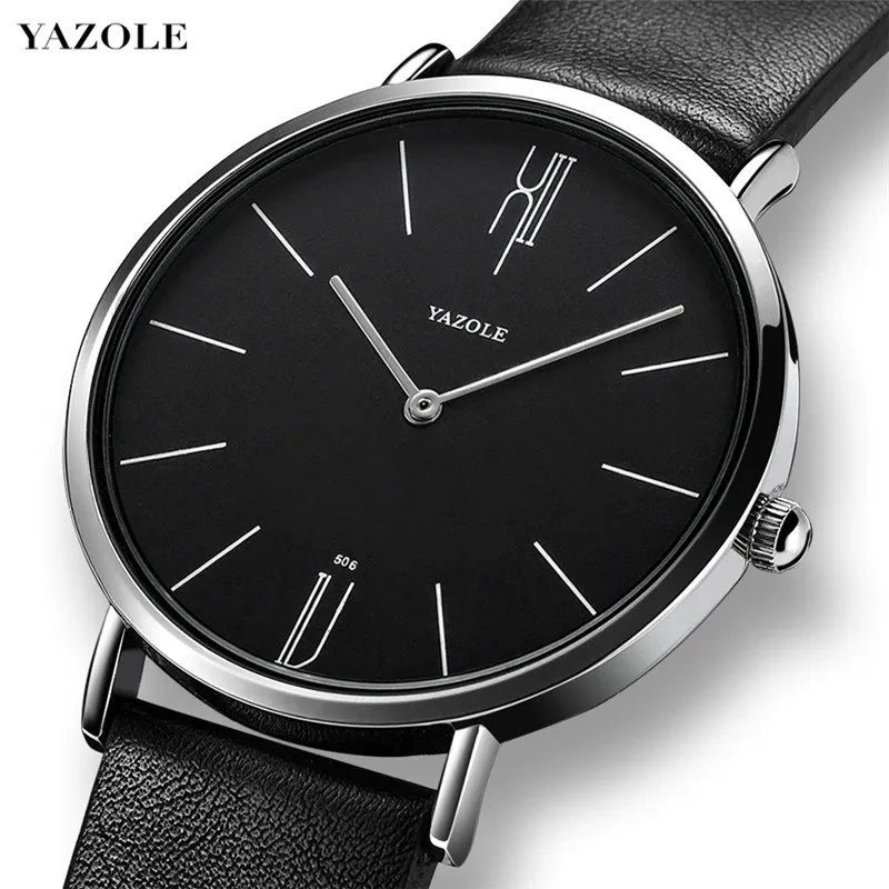

Yazole 506 Watch Men Waterproof Ultra Thin Quartz Watch For Men Fashion Simple Black Man Watch Male Wristwatch Montre Homme