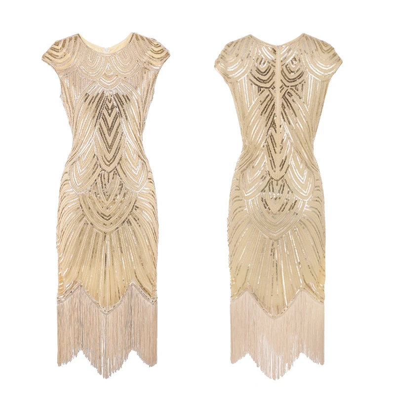 

New Women Party Dress Robe Femme 1920s Great Gatsby Flapper Sequin Fringe dress