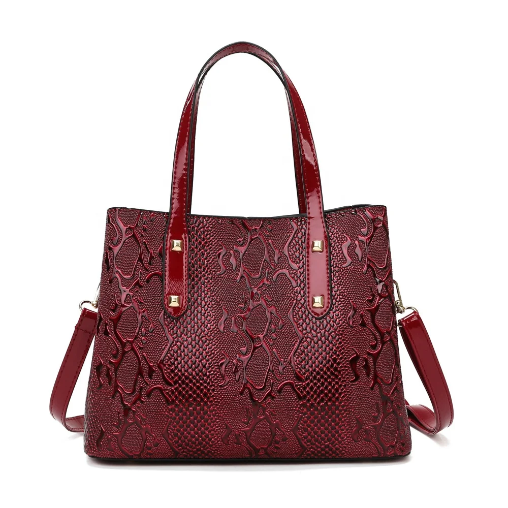 

2021 Spring PU Leather for Ladies Luxury Travel Handbag Fashion Shoulder Girl Hand Bags Extra Large Tote Women snakeskin Handbag