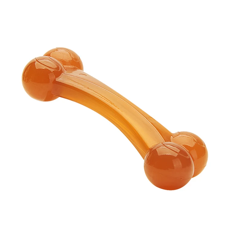 

Hot sale lifelike appearance and unique smell small size durable biting Pu double headed bone, Picture shows