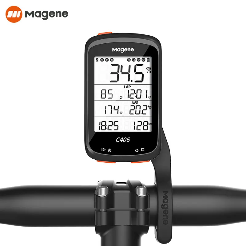 

Magene C406 Bike Computer Waterproof GPS Wireless Smart Mountain Road Bicycle Monito Stopwatchring Cycling Data Map, Blazing red,blue, orange,black