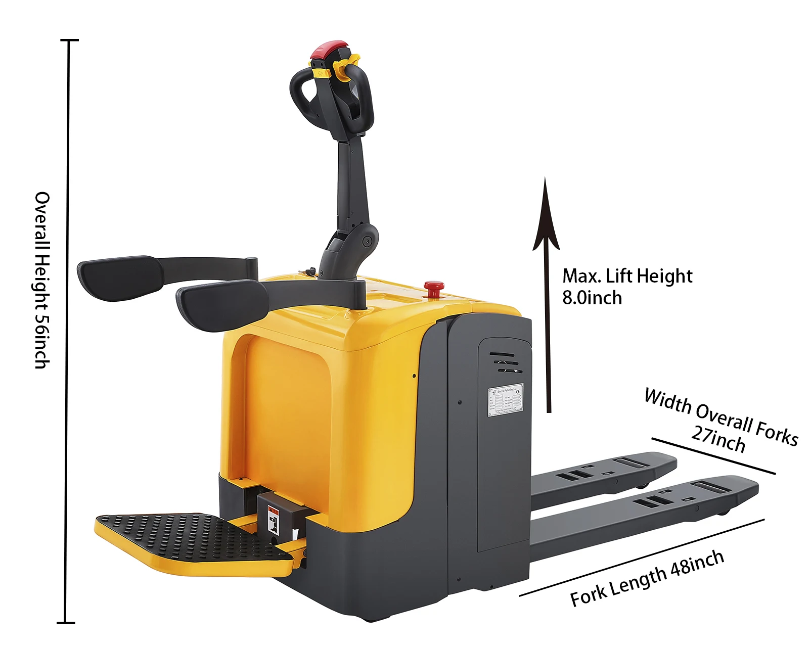 Xilin Battery Pallet Jack 4400lbs Capacity Full Electric Rider Pallet