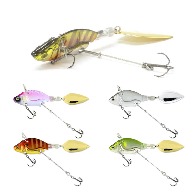 

Hot sale  Lead Fish Vib Lures Plastic Hard Fishing Lure, 6 colors