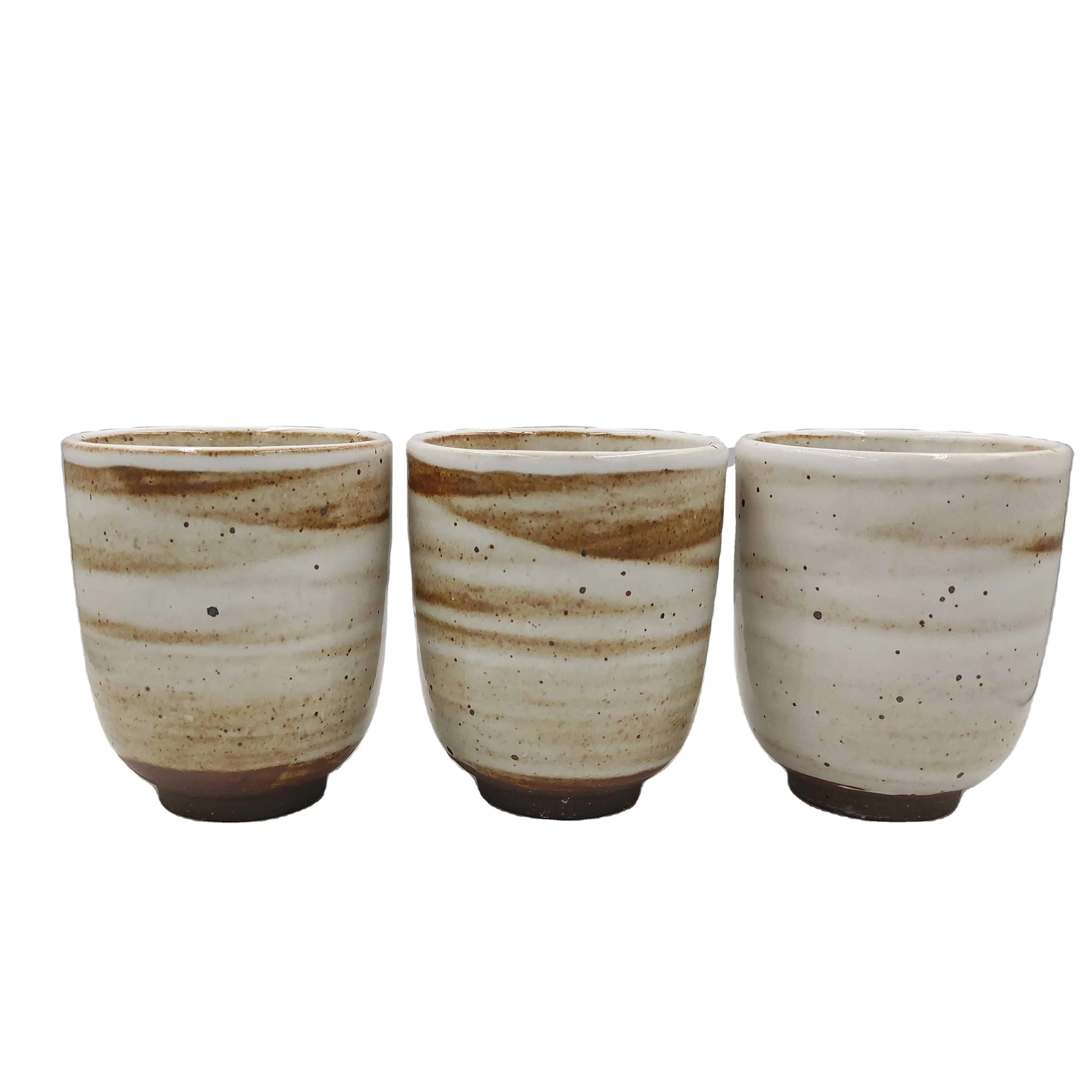 

Japanese style coarse pottery tableware set cup creative water tea cup, Four choose