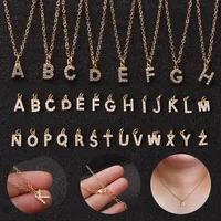

New A-Z Letters Gold Pendant Necklaces For Women Girls English Initial Alphabet Chain Jewelry Necklace