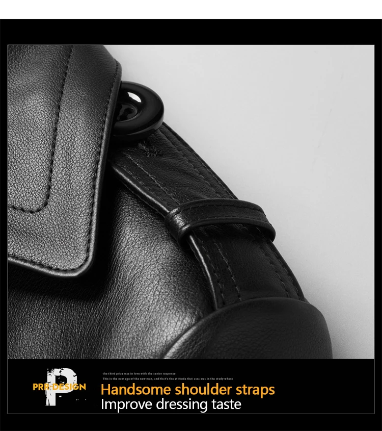 Black Genuine Cowhide Leather Coat For Men Genuine Leather Casual